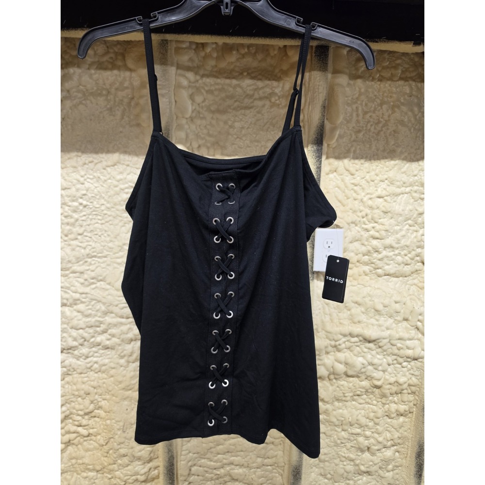 Torrid 4X Foxy Lace Up Cami Deep Black NWT